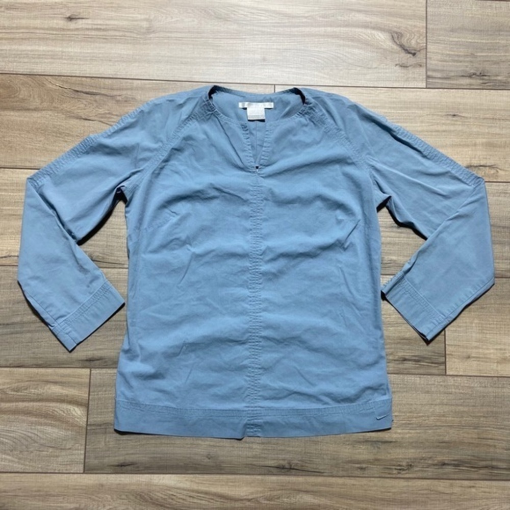 NIKE Golf‎ Womens Long Sleeve Back Zip Shirt Slate Blue Size Large Stretchy